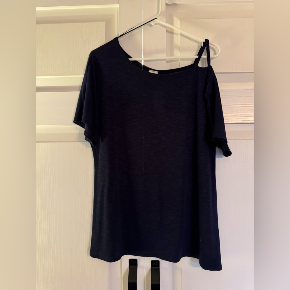 Kayleigh Off the Shoulder Blue Lightweight Knit Top